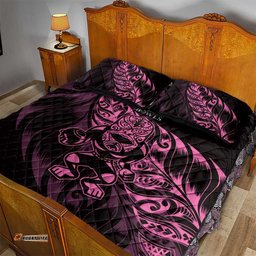 New Zealand Lawn Bowls Quilt Bed Set Pink Maori Warrior Tribal Silver Fern LT9