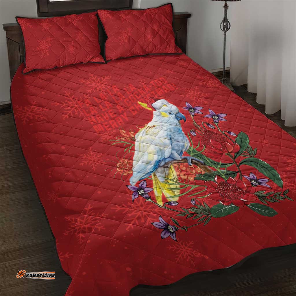 Merry Cocka-mas Quilt Bed Set Australia Christmas Red Art LT9