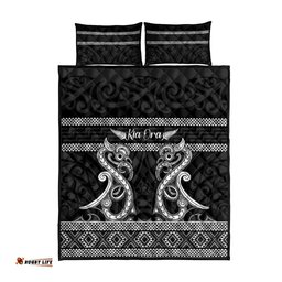 Kia Ora New Zealand Quilt Bed Set Maori Language Week Pango Taniko Motif LT14