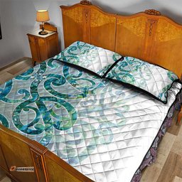 Paua Shell Maori Quilt Bed Set Koru Kowhaiwhai LT7
