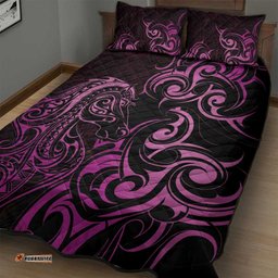 Pink Aoteara Horse Racing Quilt Bed Set NZ Maori Pattern LT14