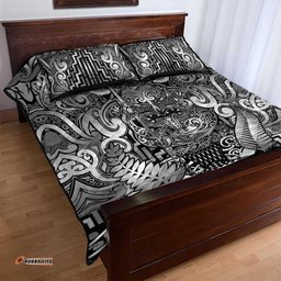 New Zealand Taiaha Maori Quilt Bed Set Kiwikiwi Minimalist Silver Fern Tukutuku Motif LT9