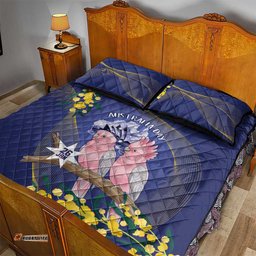 Pink Galah Australia Day Quilt Bed Set 26th January Golden Wattle Flag Color LT14