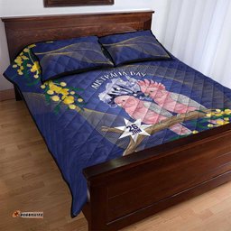 Pink Galah Australia Day Quilt Bed Set 26th January Golden Wattle Flag Color LT14