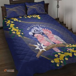 Pink Galah Australia Day Quilt Bed Set 26th January Golden Wattle Flag Color LT14