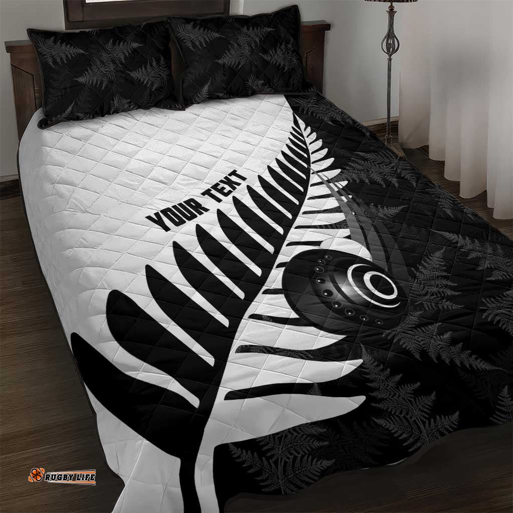 New Zealand Lawn Bowls Custom Quilt Bed Set Aotearoa Silver Fern LT14