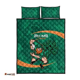 Ireland Rugby Sevens Quilt Bed Set Go Champions Irish Shamrock LT14