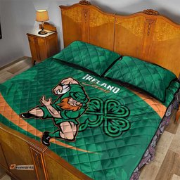 Ireland Rugby Sevens Quilt Bed Set Go Champions Irish Shamrock LT14