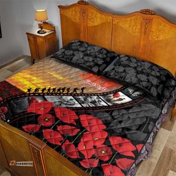 Personalised Remembering ANZAC Lest We Forget Quilt Bed Set Vintage Film Frame Memorial Red Poppy LT9
