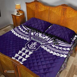 Personalized Fremantle Dockers Quilt Bed Set Polynesian Tribal Pattern Heritage Football TS04