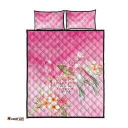 Personalised I Wear Pink For The Fight Quilt Bed Set Australian Breast Cancer Spirit LT9