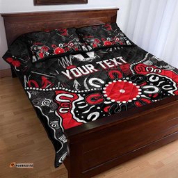 Personalized St Kilda Saints Quilt Bed Set Aboriginal Dot Painting Graffiti Style TS04