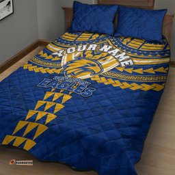 Personalized West Coast Eagles Quilt Bed Set Polynesian Tribal Pattern Heritage Football TS04