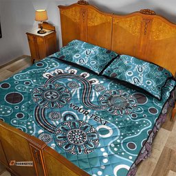 Personalised NAIDOC Week 50 Years Deadly Always Quilt Bed Set Teal Aboriginal Artwork Dot Painting LT9