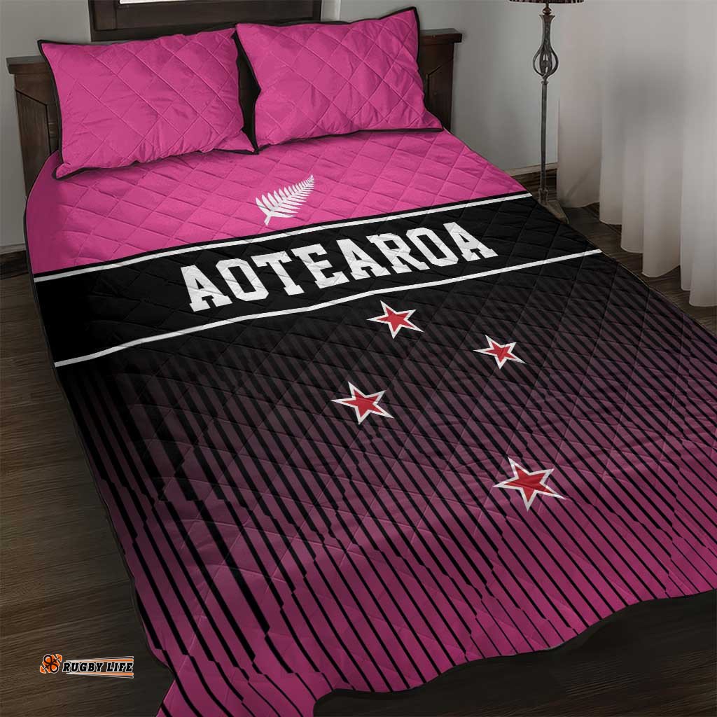 New Zealand Women Cricket Quilt Bed Set Pink Simple Style LT05