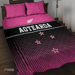 New Zealand Women Cricket Quilt Bed Set Pink Simple Style LT05