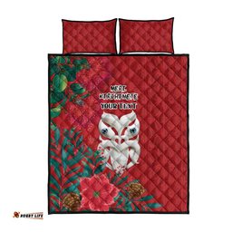 Maori Wheku Meri Kirihimete Personalised Quilt Bed Set All Red Indigenous Maori Motif LT9