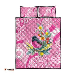 Pink Robin Aboriginal Inspired Quilt Bed Set LT9