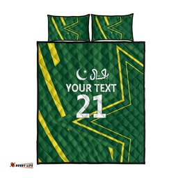 Pakistan Cricket Custom Quilt Bed Set Shaheen Falcon Go Champions LT9
