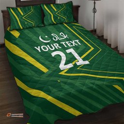 Pakistan Cricket Custom Quilt Bed Set Shaheen Falcon Go Champions LT9