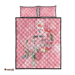 Personalised Galah Cockatoo Eucalyptus Flowers Quilt Bed Set Australian Breast Cancer Spirit LT9