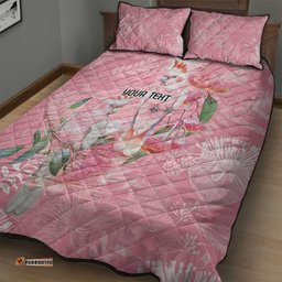 Personalised Galah Cockatoo Eucalyptus Flowers Quilt Bed Set Australian Breast Cancer Spirit LT9
