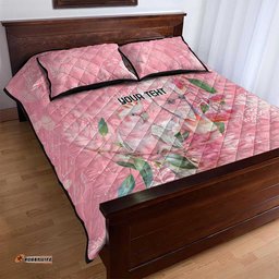Personalised Galah Cockatoo Eucalyptus Flowers Quilt Bed Set Australian Breast Cancer Spirit LT9
