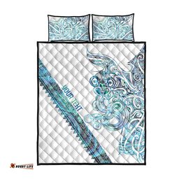 Kahui Whetu Paua shell Kowhaiwhai Taniko Personalised Quilt Bed Set Taniwha Maori Tribal Style LT9