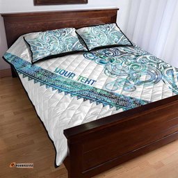 Kahui Whetu Paua shell Kowhaiwhai Taniko Personalised Quilt Bed Set Taniwha Maori Tribal Style LT9