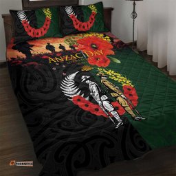 New Zealand and Australia ANZAC Day Quilt Bed Set Lest We Forget Indigenous and Maori Pattern LT03