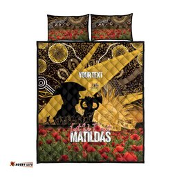 Personalised Australia Matildas ANZAC Day Quilt Bed Set Last Post Poppy Lest We Forget LT14