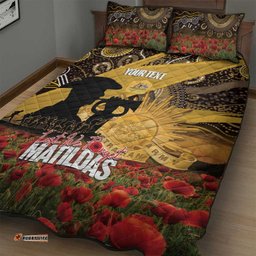Personalised Australia Matildas ANZAC Day Quilt Bed Set Last Post Poppy Lest We Forget LT14