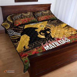 Personalised Australia Matildas ANZAC Day Quilt Bed Set Last Post Poppy Lest We Forget LT14