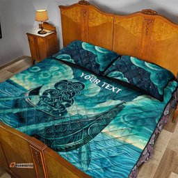 Personalised New Zealand Waitangi Day Quilt Bed Set Hei Tiki With Maori Waka - Whakarare Pattern LT14