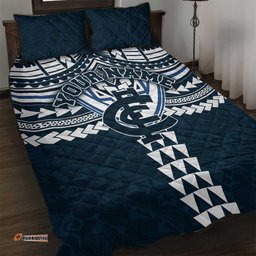 Personalized Carlton Blues Quilt Bed Set Polynesian Tribal Pattern Heritage Football TS04