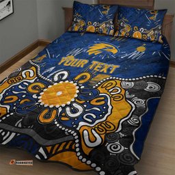 Personalized West Coast Eagles Quilt Bed Set Aboriginal Dot Painting Graffiti Style TS04