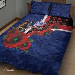 North Kangaroos ANZAC Personalised Quilt Bed Set Lest We Forget Poppy Camo LT9