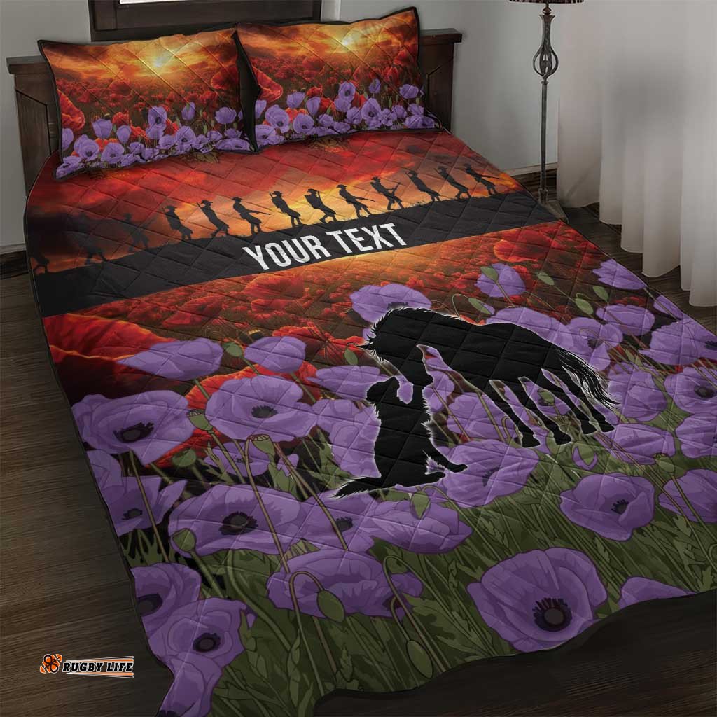Personalised ANZAC Day Quilt Bed Set Remembering the Animals of War LT19