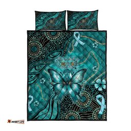 Ovarian Cancer Awareness Quilt Bed Set This Is What A Fighter Looks Like DT05