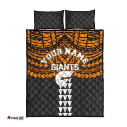 Personalized GWS Giants Quilt Bed Set Polynesian Tribal Pattern Heritage Football TS04