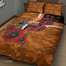 Greater Giants ANZAC Personalised Quilt Bed Set Lest We Forget Poppy Camo LT9