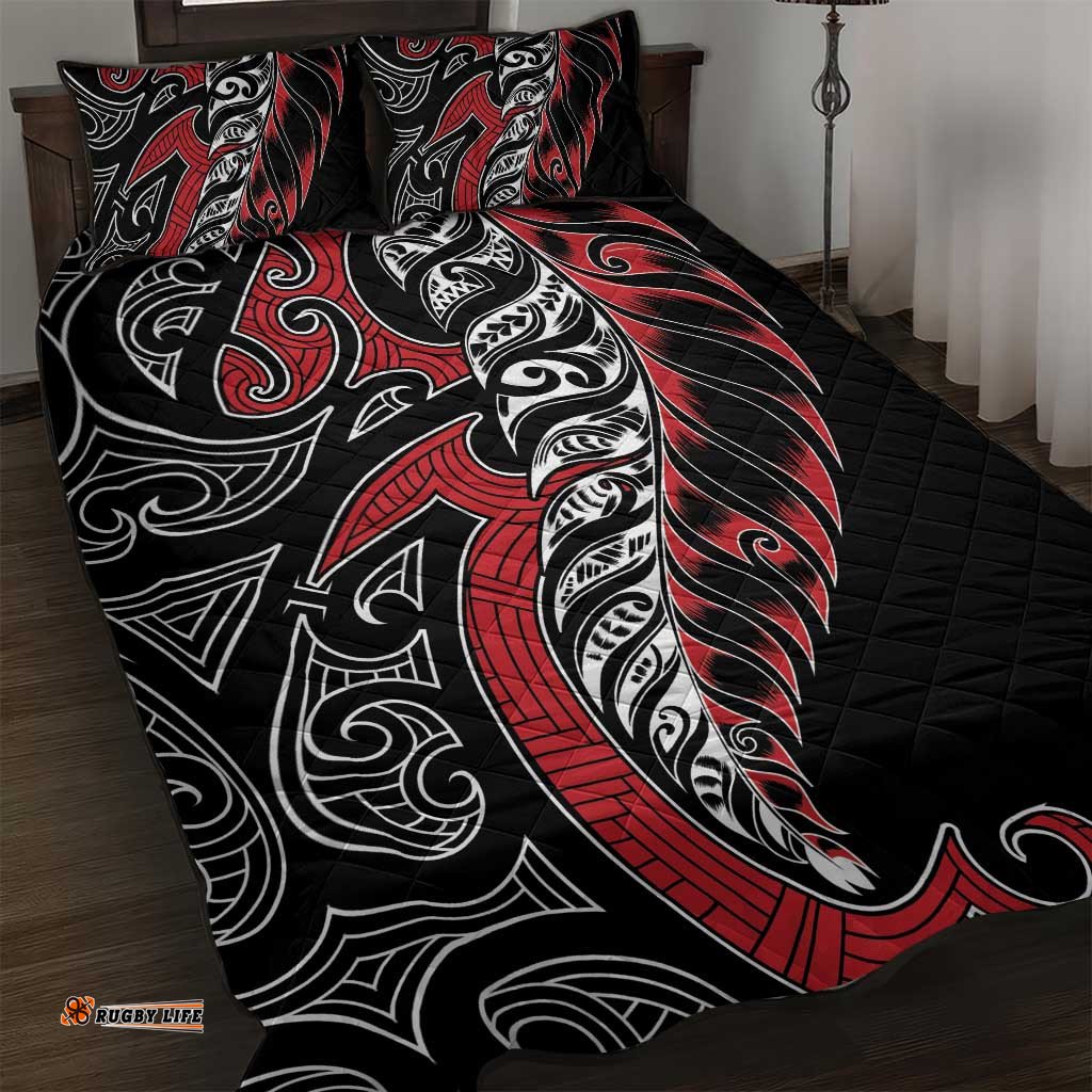Koru Fern New Zealand Quilt Bed Set Maori Tribal Pattern LT9
