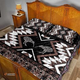 Personalised Taniko Motifs Aotearoa Quilt Bed Set Waitangi Kowhaiwhai Kiwi - Mocha LT7