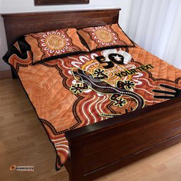 Personalised Australia Lizard NAIDOC Week 2026 Quilt Bed Set 50 Years of Deadly Aboriginal Art LT14