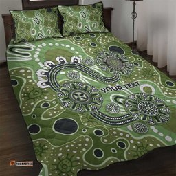 Personalised NAIDOC Week 50 Years Deadly Always Quilt Bed Set Green Aboriginal Artwork Dot Painting LT9