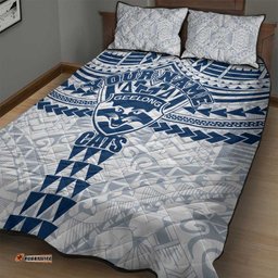 Personalized Geelong Cats Quilt Bed Set Polynesian Tribal Pattern Heritage Football TS04
