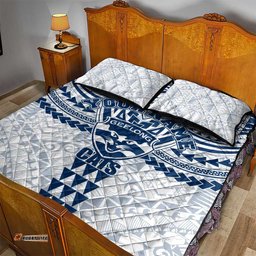 Personalized Geelong Cats Quilt Bed Set Polynesian Tribal Pattern Heritage Football TS04