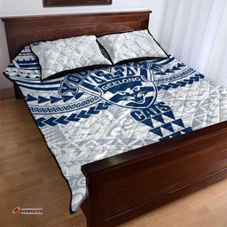 Personalized Geelong Cats Quilt Bed Set Polynesian Tribal Pattern Heritage Football TS04