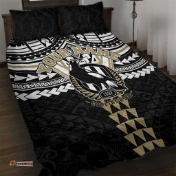 Personalized Collingwood Magpies Quilt Bed Set Polynesian Tribal Pattern Heritage Football TS04