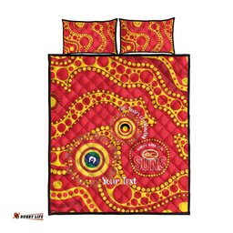 Suns NAIDOC Week 2026 Personalised Quilt Bed Set 50 Years of Deadly Aboriginal Art LT14